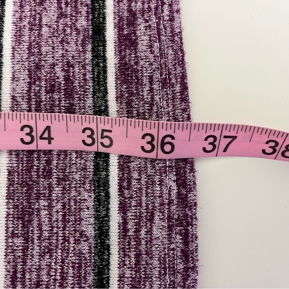 Market & Soruce Purple Striped Cowl Tie Neck Long Sleeve Dress - Picture 11 of 11